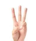 Tangan yang menunjukkan angka 3