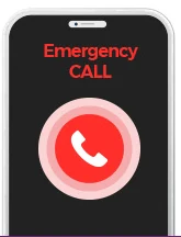 Ponsel dengan layar Emergency CALL menyala