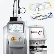 Peralatan laser bekas luka dan salep bekas luka
