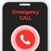 Ponsel dengan layar Emergency CALL menyala